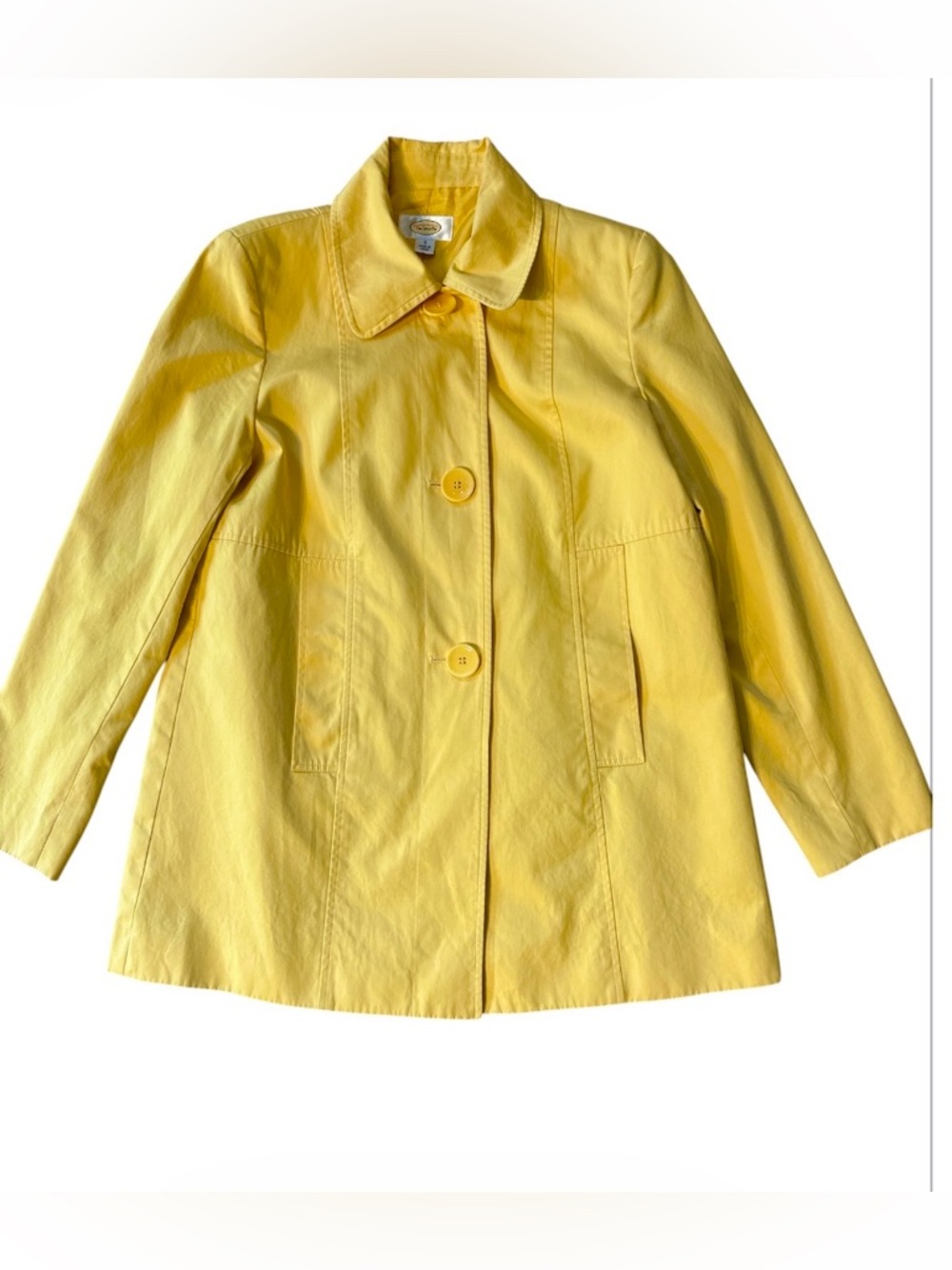 Talbots Bright Yellow Button-Front Coat with Pockets. Size 8.  38” Bust 28” L